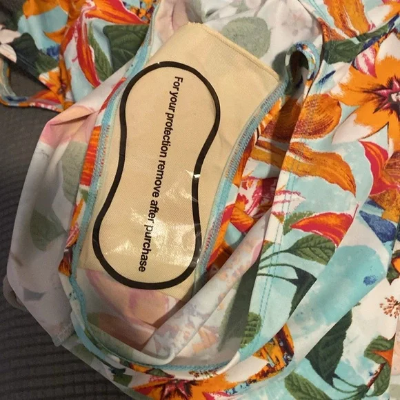 Denim & Co V-Neck Wrap Front Swim Dress Bright Tropical Size 10 New - Picture 7 of 11